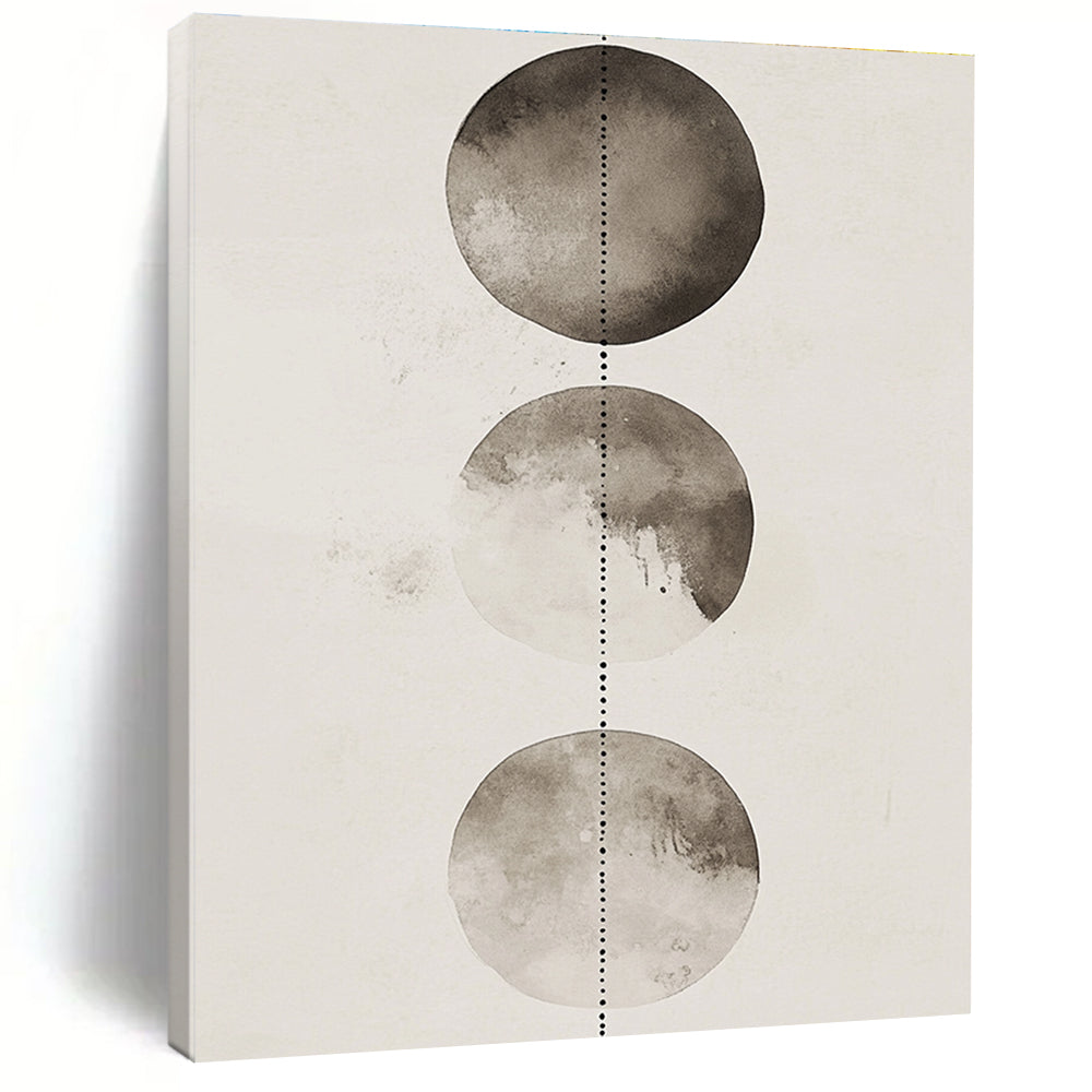 Gray Watercolor Circles Meditative Abstract Art for Yoga Studio & Serene Home Meditation Room STSC1458