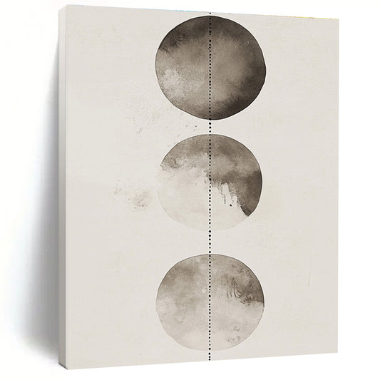 Gray Watercolor Circles Meditative Abstract Art for Yoga Studio & Serene Home Meditation Room STSC1458