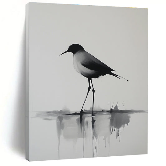 Ink Wash Bird for Zen Garden - Themed Home Office & Traditional Asian Art Gallery STSC911