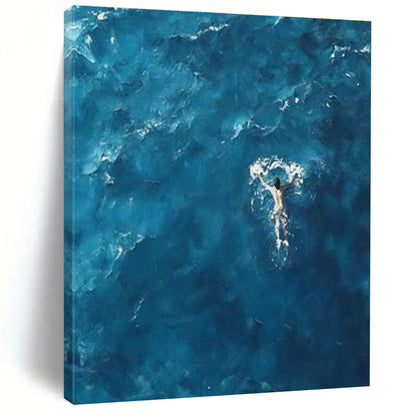 Serene Ocean Swimmer Art for Coastal Home & Meditation Space DLZ1966