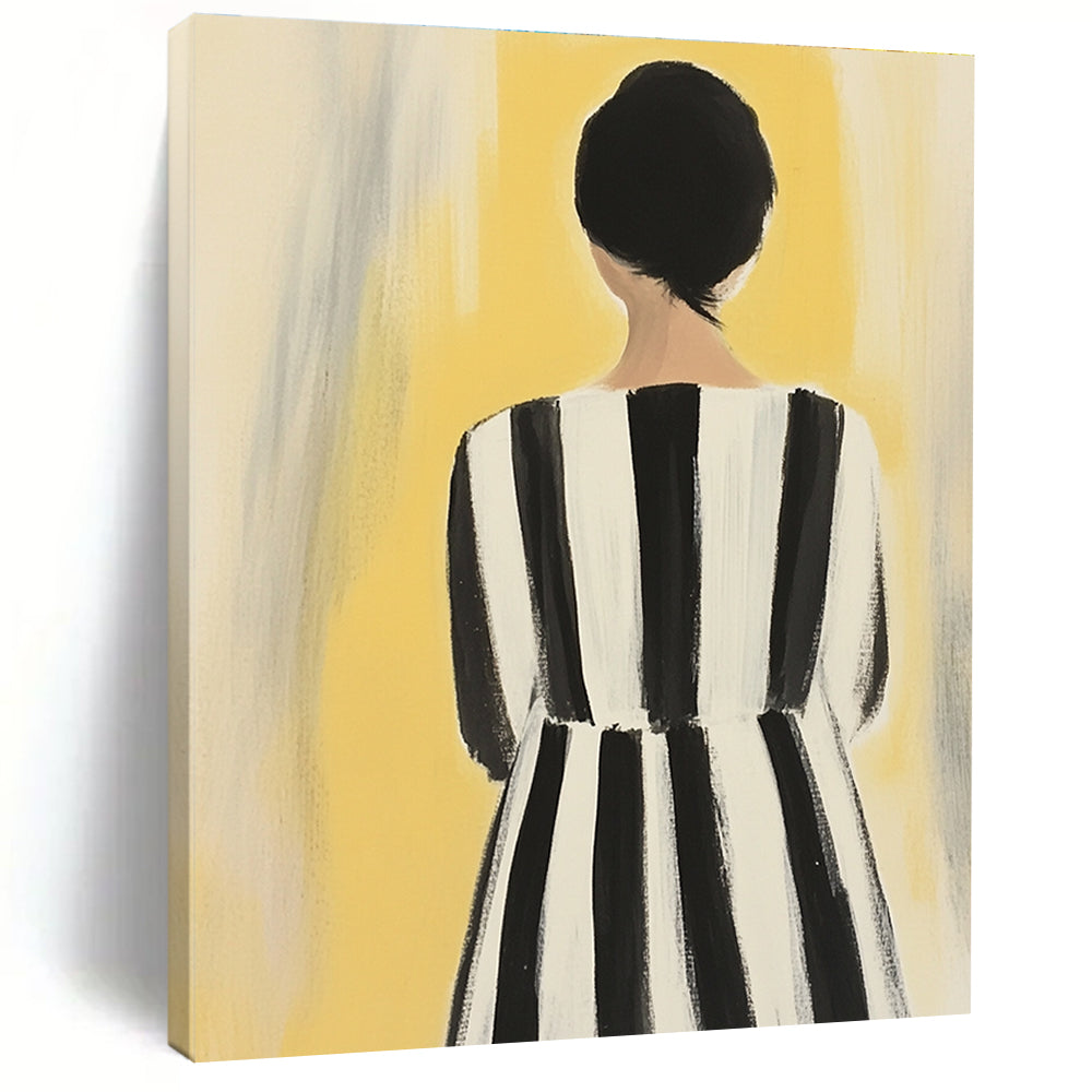 Woman in Striped Dress for Fashion - Inspired Bedroom & Art - Loving Boutique STSC1259