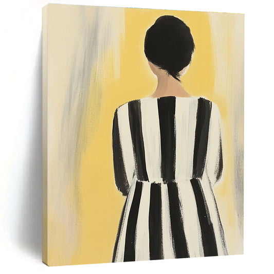 Woman in Striped Dress for Fashion - Inspired Bedroom & Art - Loving Boutique STSC1259