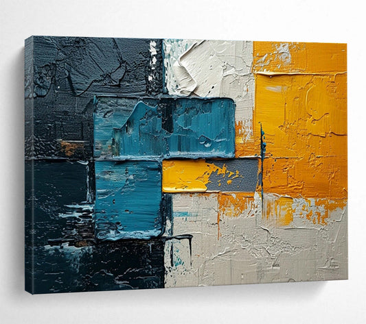 Colorful Block Texture Abstract Art for Contemporary Art Gallery Showcases DLZ2660