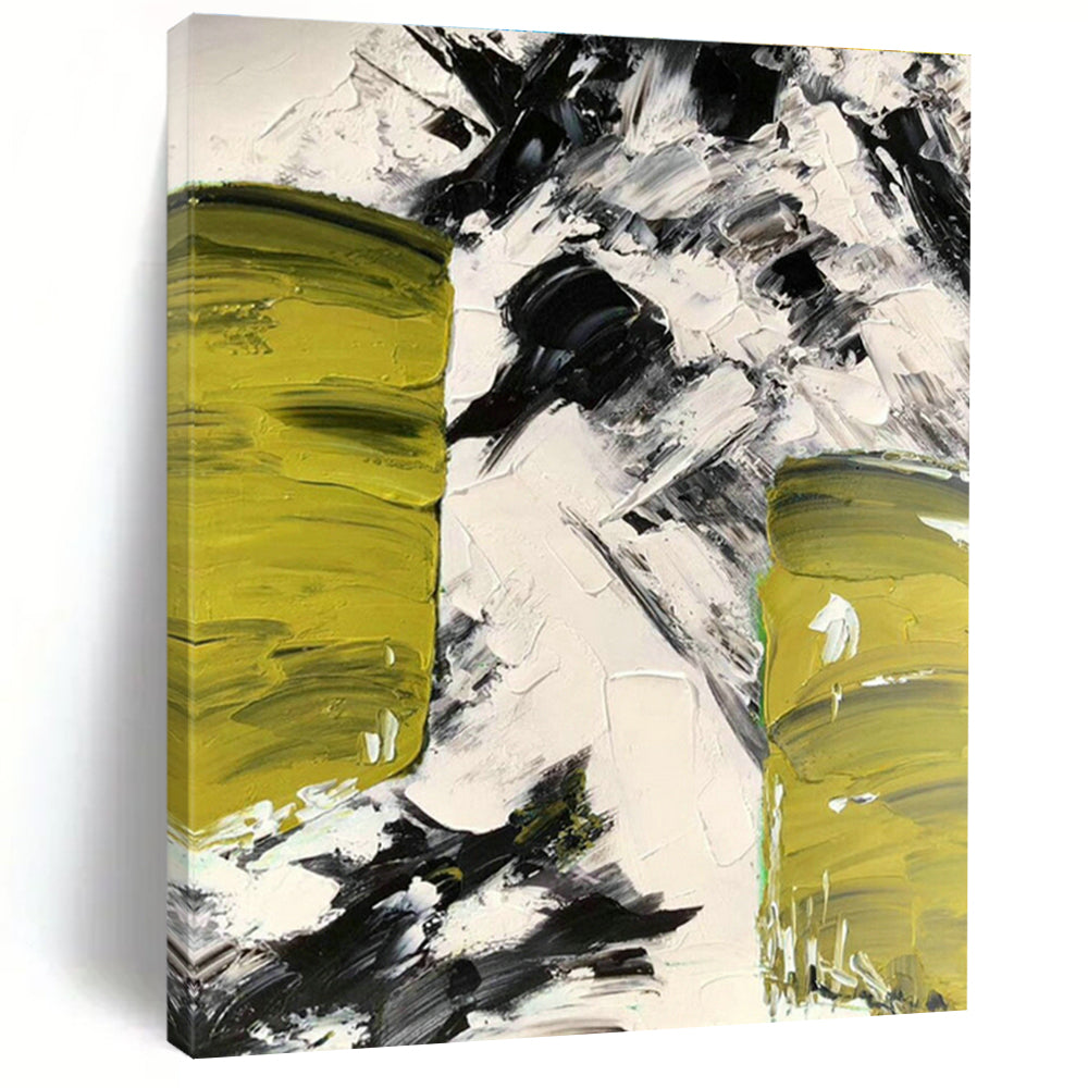 Green - Black - White Block Art for Living Room & Art Studio DLZ0483
