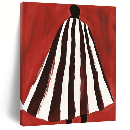 Figure in Striped Cloak Art for Themed Costume Shop & Avant - Garde Fashion Studio STSC932
