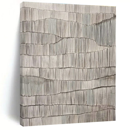 Gray - White Wave Textured Art for Modern Office Waiting Area & Minimalist Gallery DLZ1038