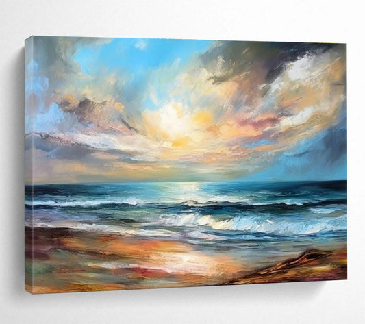 Vibrant Seaside Abstract Art for Lively Family Room DLZ2722