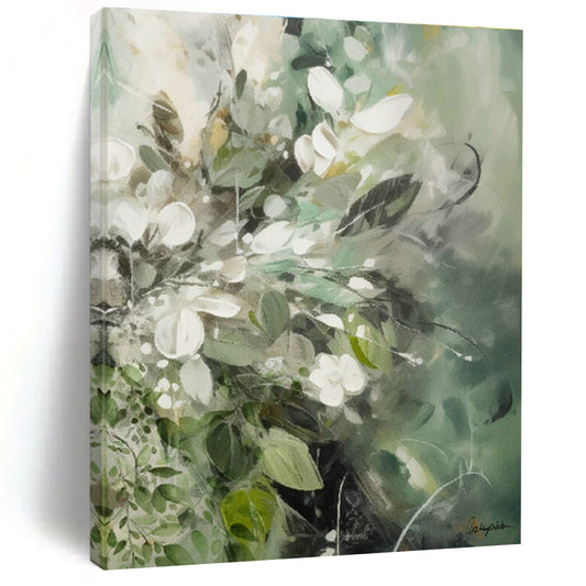 White Floral Watercolor Art for Bridal Boutique & Home Living Room DLZ1093