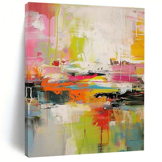 Pink - Green Abstract Painting for Bedroom & Living Room DLZ0367