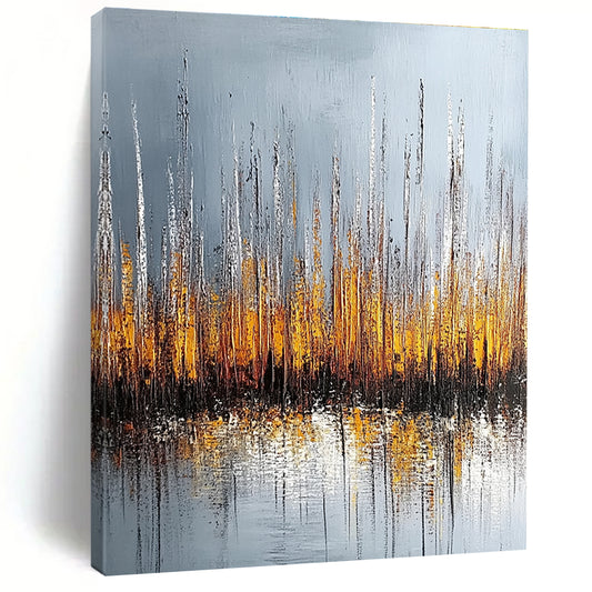 Grey and Orange Reed Reflection for Modern Lakeside Villa & Nature - Inspired Office STSC330