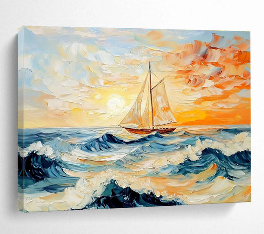Sailboat at Sunset Art for Yacht Club & Sailing Enthusiast’s Home SC419