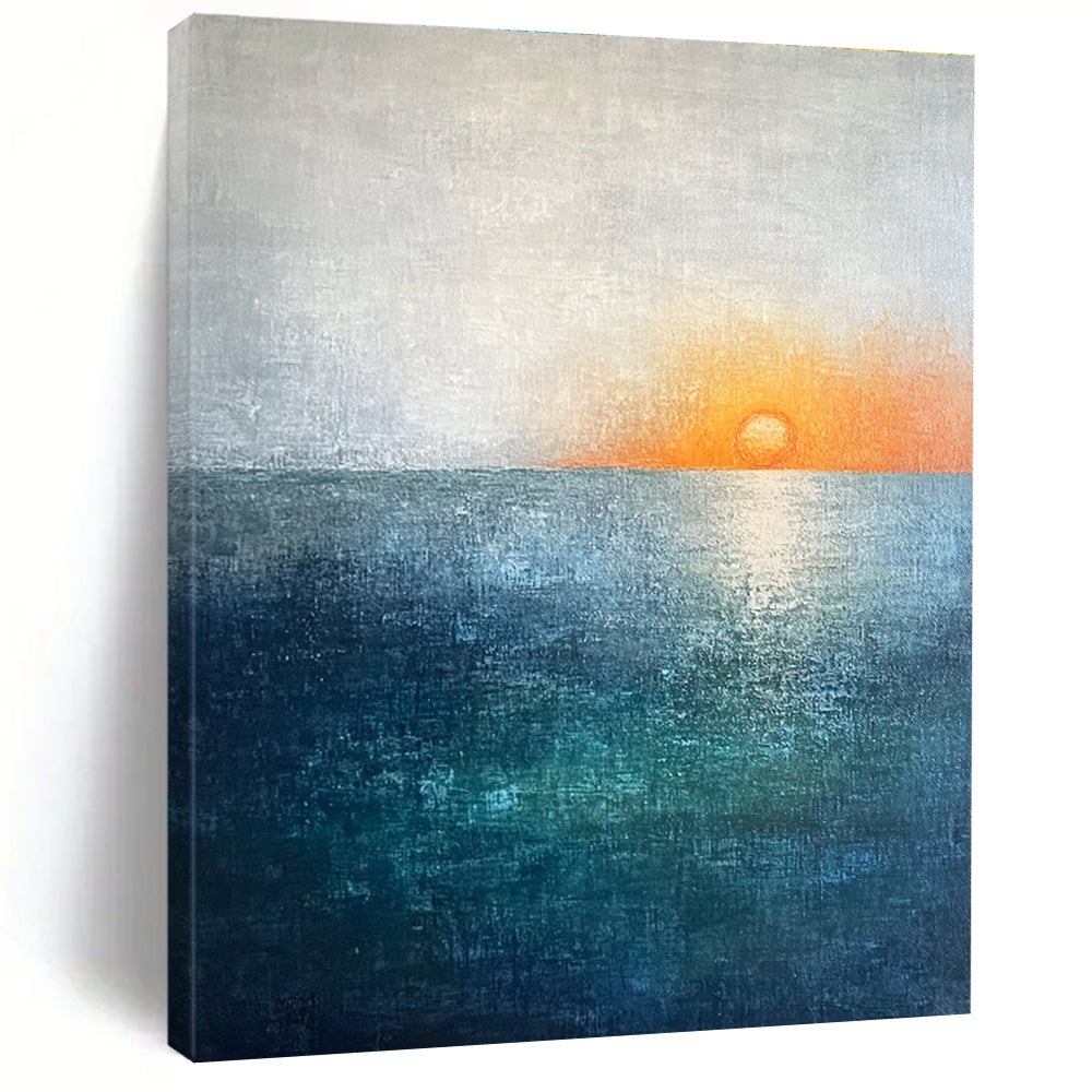 Minimalist Sea Sunset Art for Coastal Condo & Modern Café STSC094