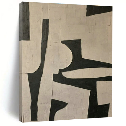 Black - White Geometric Abstract Art for Minimalist Home Office & Contemporary Art Lounge DLZ1842