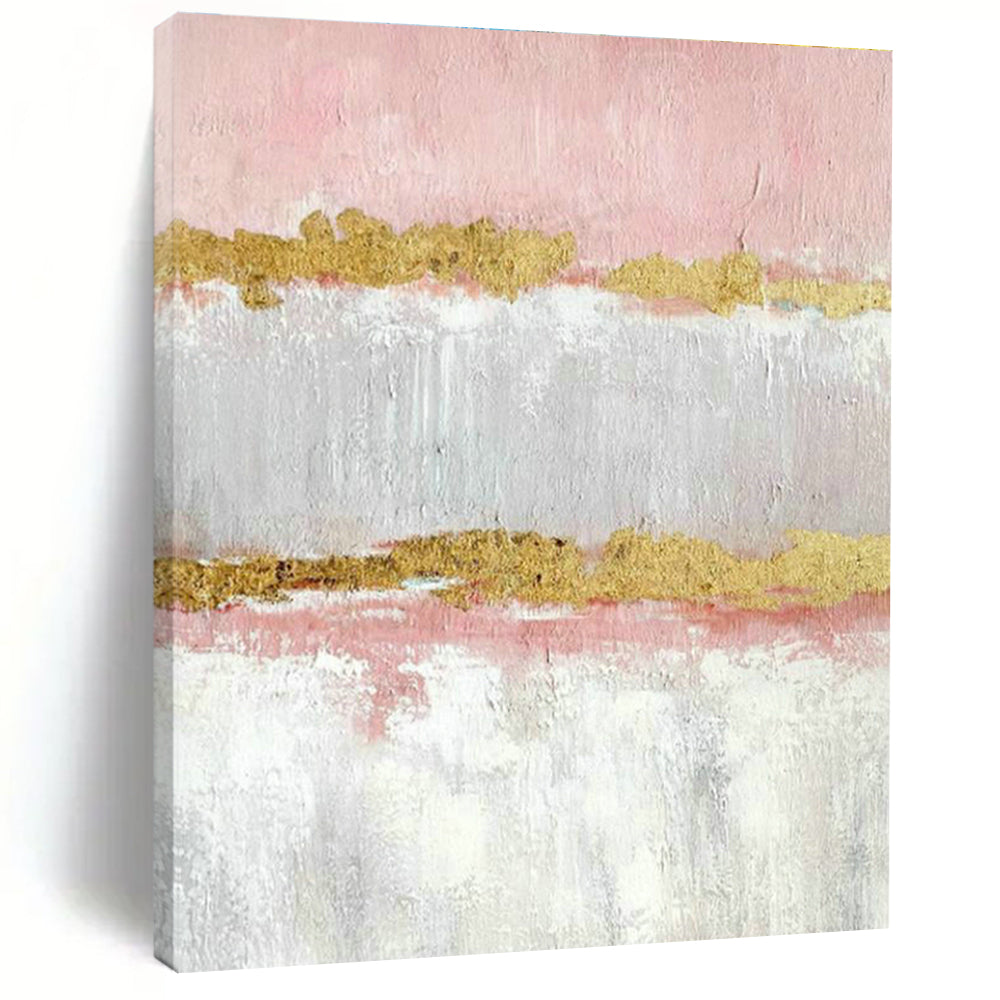 Pink - Gold Abstract Art for Bedroom & Entryway DLZ0318