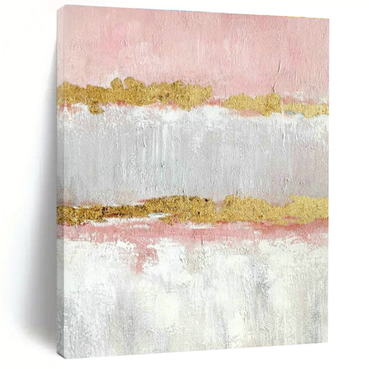 Pink - Gold Abstract Art for Bedroom & Entryway DLZ0318