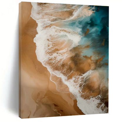 Blue - White Ocean Waves Abstract Art for Nautical - Themed Home & Seaside Restaurant DLZ1646
