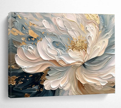 Gold - Dusted Floral Relief Art for Luxe Dining Room Elegance DLZ3066
