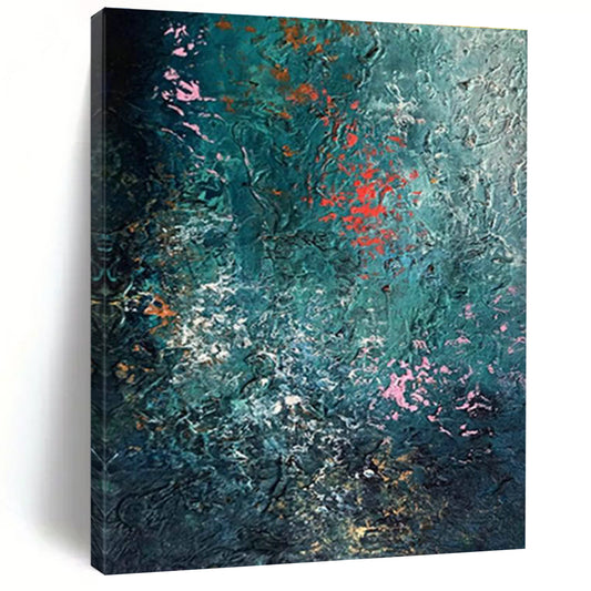 Blue - Green - Pink Abstract Art for Bohemian - Style Home Living Room Accent Walls DLZ0001