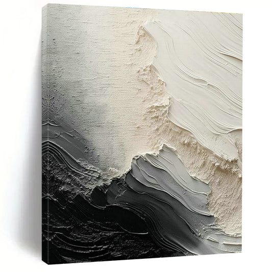 Black - White - Gray Textured Art for Industrial - Style Café Walls DLZ0117