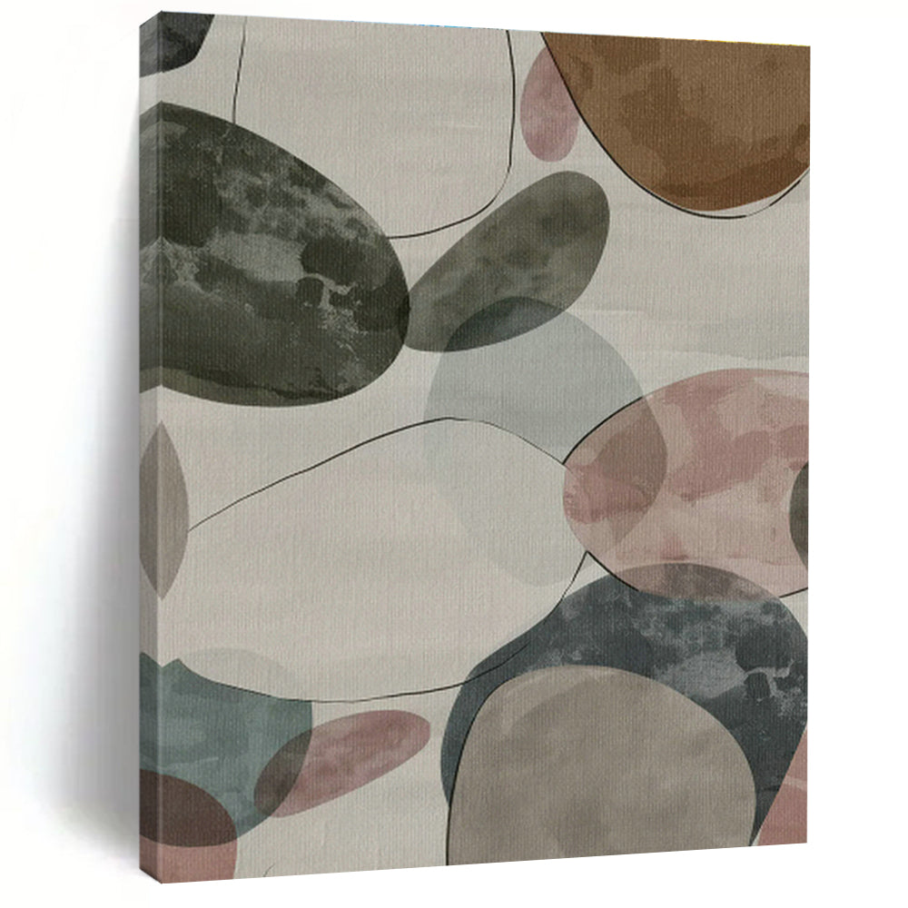 Colorful Stone - Shaped Abstract Art for Coastal Café & Home Kitchen DLZ1164