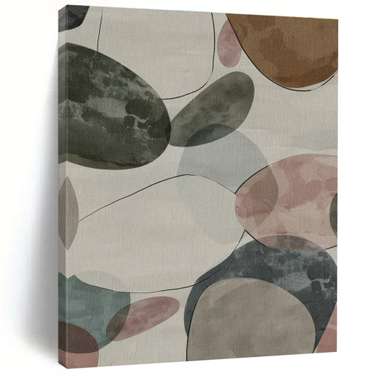 Colorful Stone - Shaped Abstract Art for Coastal Café & Home Kitchen DLZ1164