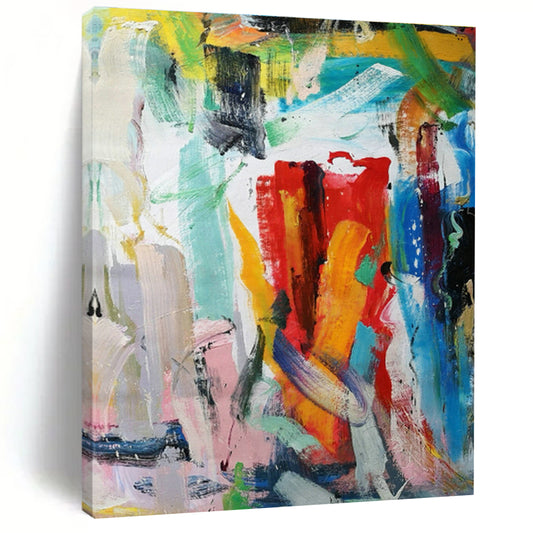 Colorful Brushstroke Abstract Art for Vibrant Living Room & Creative Studio DLZ0770