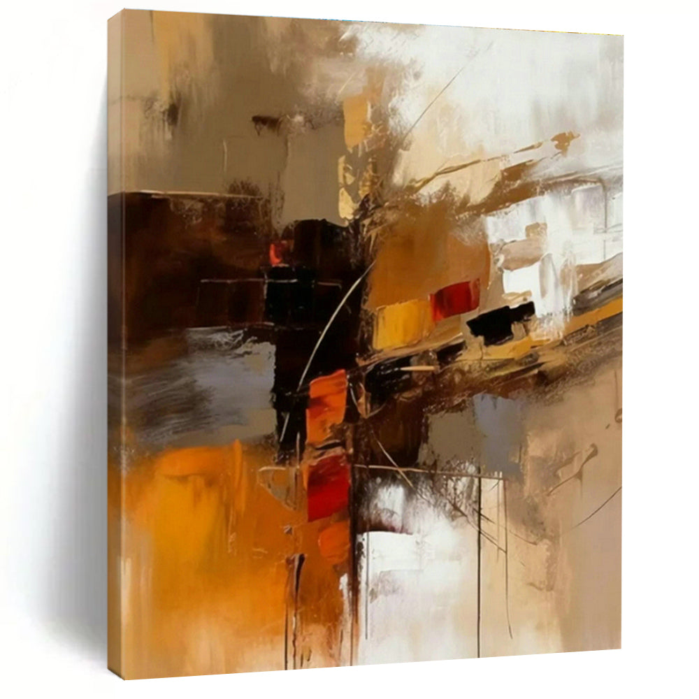 Warm - Toned Abstract Art for Cozy Living Room & Art - Friendly Restaurant DLZ1439