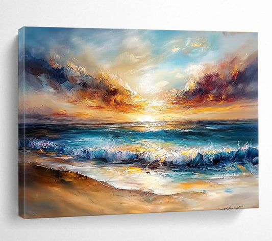 Dramatic Beach Sunset Art for Luxury Coastal Home & Art Auction SC417