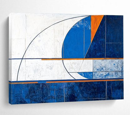 Geometric Blue - Orange Abstract for Architectural Firm & Modern Gallery SC029
