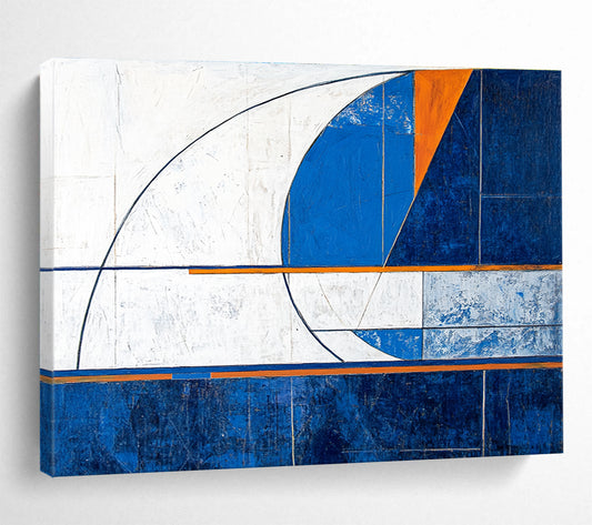 Geometric Blue - Orange Abstract for Architectural Firm & Modern Gallery SC029