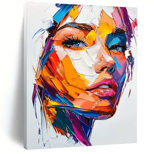 Color Block Abstract Portrait for Contemporary Art Space & Trendy Home Living Room STSC457