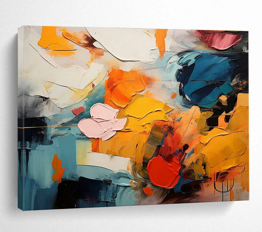 Color Block Abstract Art for Contemporary Office Break Room Walls DLZ3215