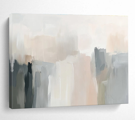 Pastel Abstract Cityscape Art for Chic Boutique Hotel & Light - Filled Apartment SC058