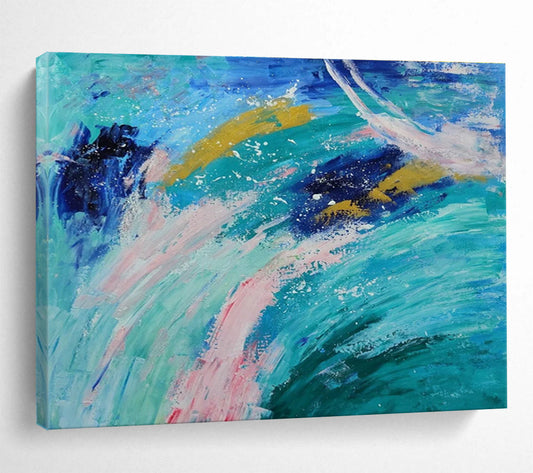 Whimsical Blue - Pink Abstract Design to Amplify Bohemian Café Charm DLZ3038