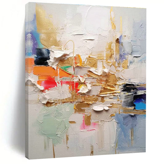 Colorful Thick - Paint Abstract Art for Creative Studio & Bohemian Restaurant DLZ1063