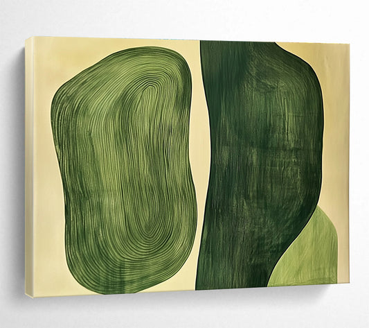 Green Organic Shapes Art for Eco - Friendly Café & Nature - Themed Bedroom SC204