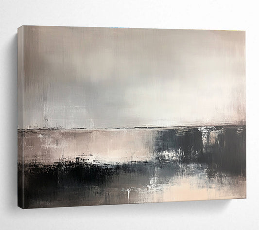 Monochrome Abstract Landscape Art for Modern Studio & Serene Living Room SC382
