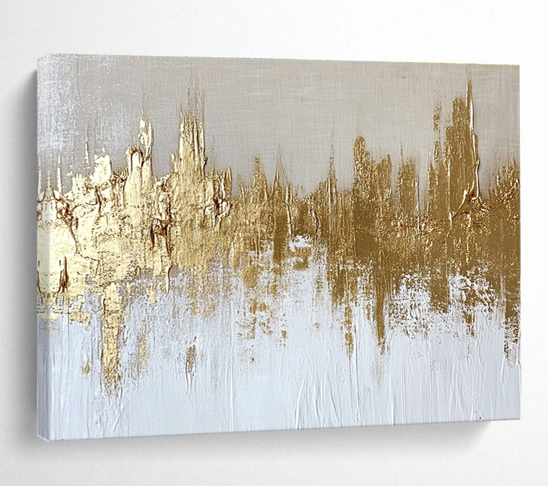 Textured Gold Skyline Art for Industrial - Chic Loft & Contemporary Art Museum SC173
