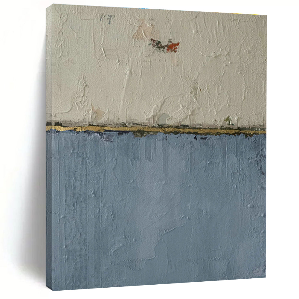 Blue - White - Gold Abstract Art for Living Room & Bedroom DLZ0526