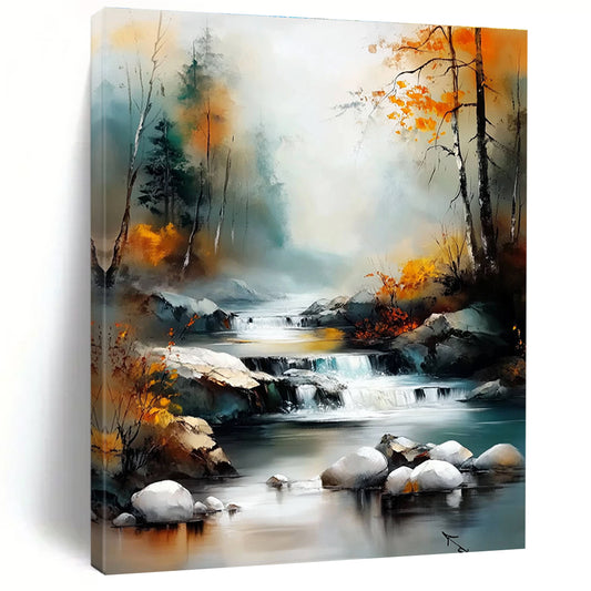 Autumn River Landscape for Nature - Themed Hotel & Cozy Cabin STSC1165