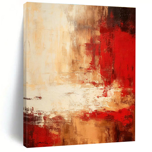 Red - Brown Artistic Abstract Art for Rustic - style Restaurant & Luxury Residence Hall DLZ0785