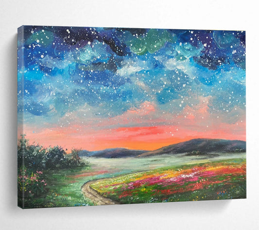 Galaxy and Pastoral Oil Painting for Nature - Loving Bedrooms DLZ2506