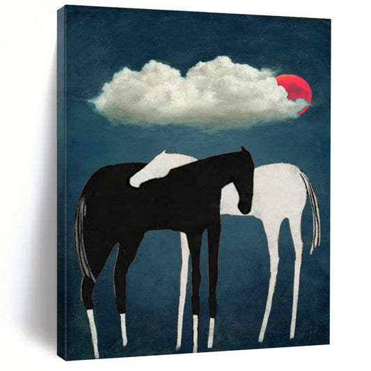 Folk - Inspired Horse Art for Country Cottage & Equestrian Art Gallery DLZ1425