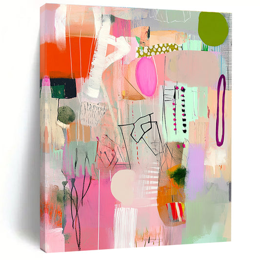 Colorful Abstract Collage for Bohemian Home Living Room & Art Gallery Café STSC1040