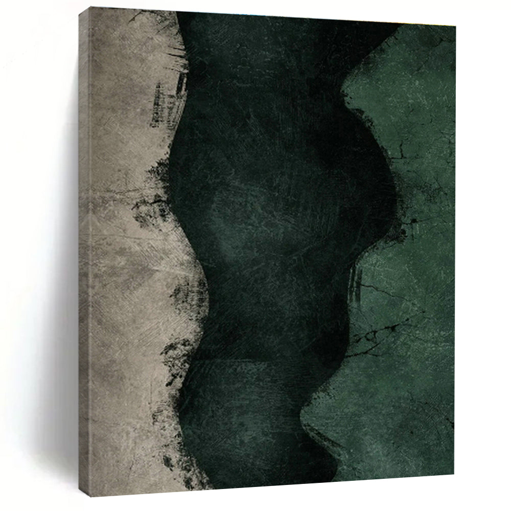 Textured Green Waves Art for Coastal - Inspired Bathroom & Nature - Themed Spa DLZ1378