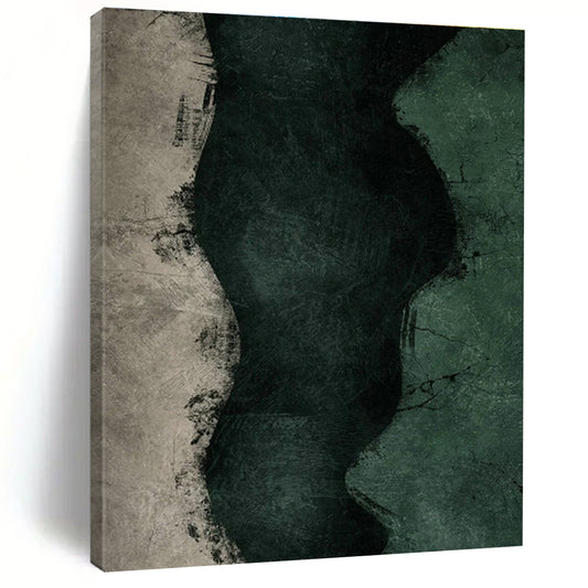Textured Green Waves Art for Coastal - Inspired Bathroom & Nature - Themed Spa DLZ1378
