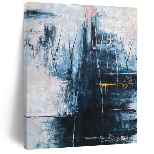 Blue - Pink - Gray Abstract Art for Art Gallery & Home Spa DLZ1118