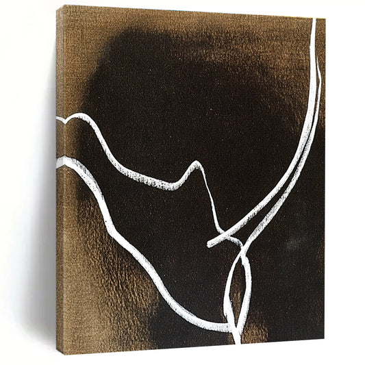 White Lines on Brown Background Art for Industrial - Style Bar & Minimalist Office STSC1346