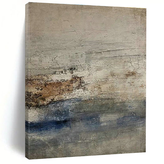 Gray - Blue Abstract Art for Coastal Home Bedroom Accents DLZ0211