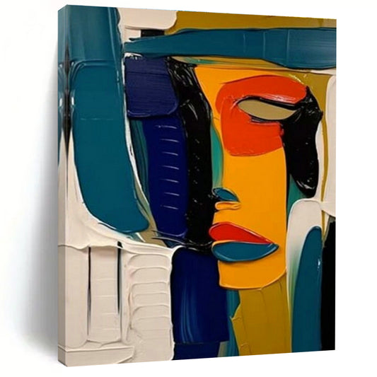 Colorful Abstract Face Art for Modern Art Café & Bohemian - Style Hair Salon DLZ1537